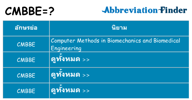 อะไรไม่ cmbbe ถึง