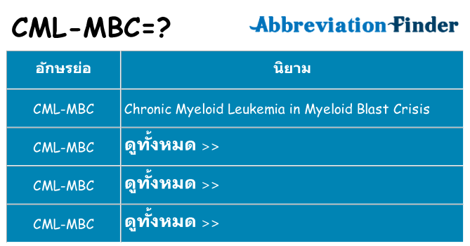 อะไรไม่ cml-mbc ถึง