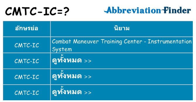 อะไรไม่ cmtc-ic ถึง