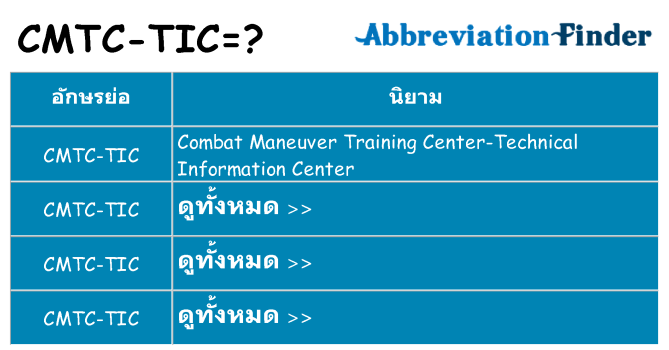 อะไรไม่ cmtc-tic ถึง
