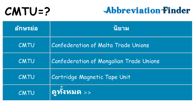 อะไรไม่ cmtu ถึง