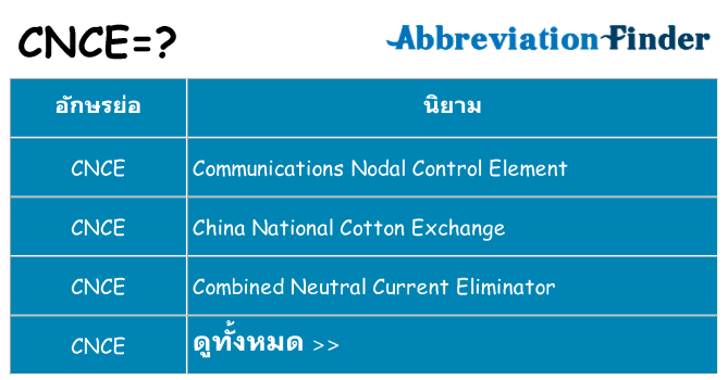 อะไรไม่ cnce ถึง