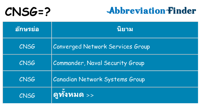 อะไรไม่ cnsg ถึง