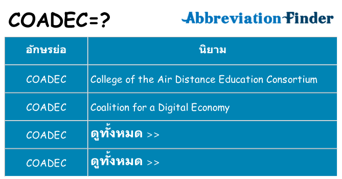 อะไรไม่ coadec ถึง