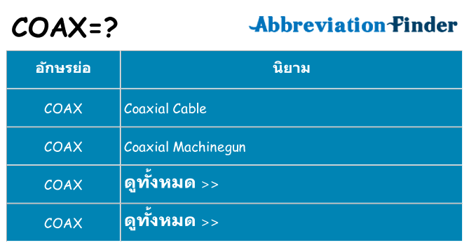 อะไรไม่ coax ถึง