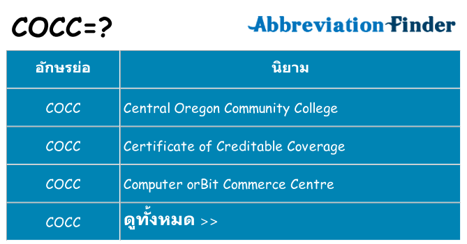 อะไรไม่ cocc ถึง
