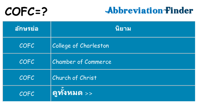 อะไรไม่ cofc ถึง