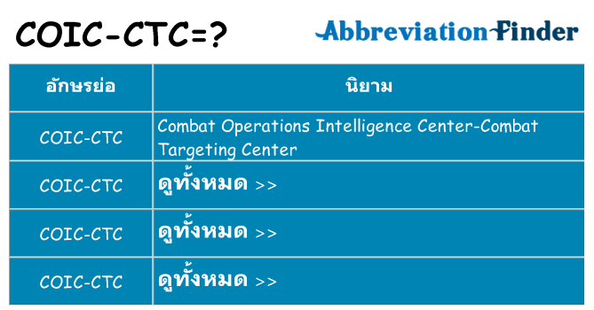 อะไรไม่ coic-ctc ถึง