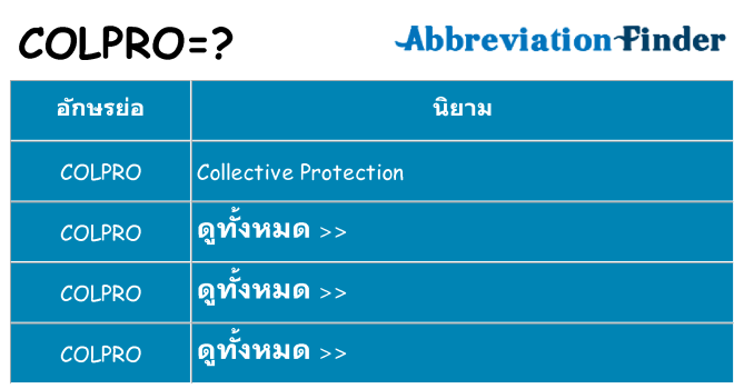 อะไรไม่ colpro ถึง