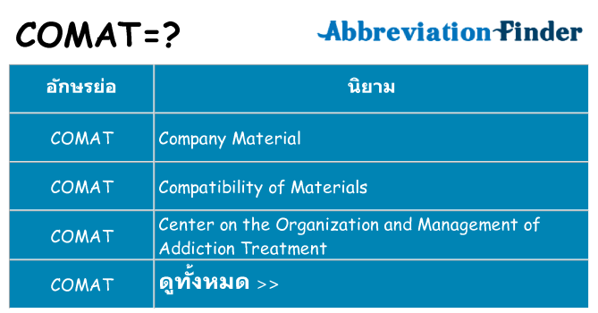 อะไรไม่ comat ถึง