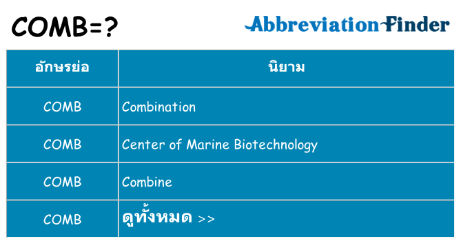อะไรไม่ comb ถึง
