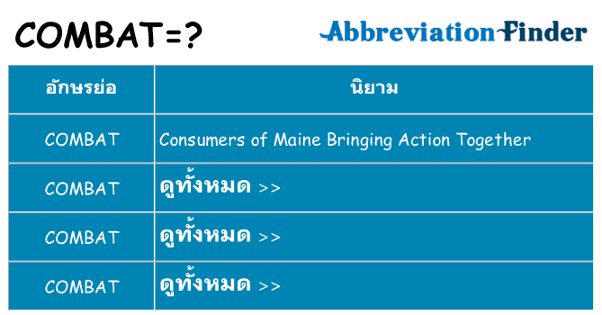 อะไรไม่ combat ถึง