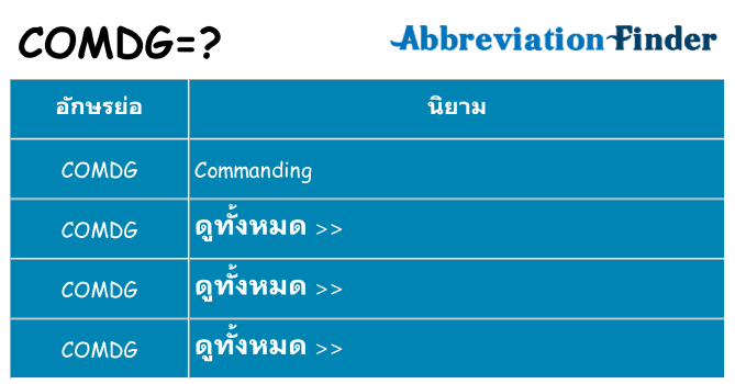 อะไรไม่ comdg ถึง