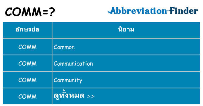 อะไรไม่ comm ถึง