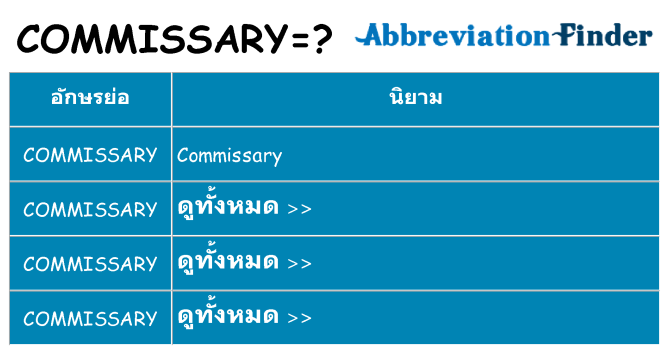 อะไรไม่ commissary ถึง