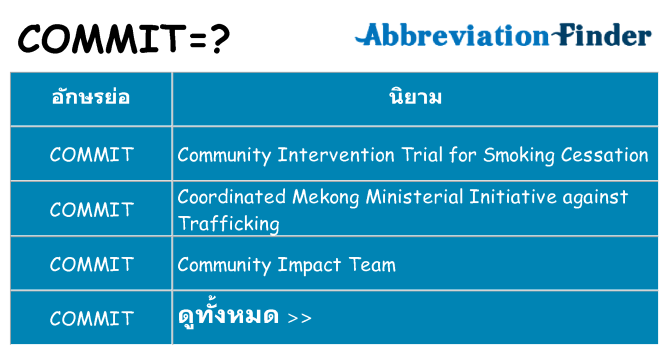 อะไรไม่ commit ถึง
