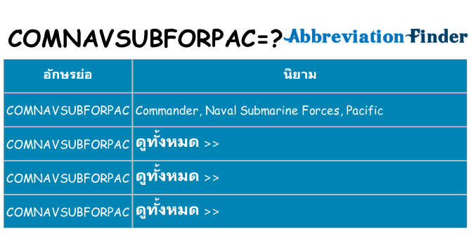 อะไรไม่ comnavsubforpac ถึง