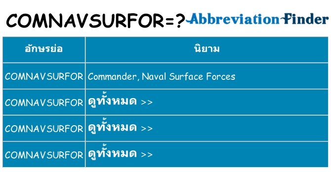 อะไรไม่ comnavsurfor ถึง