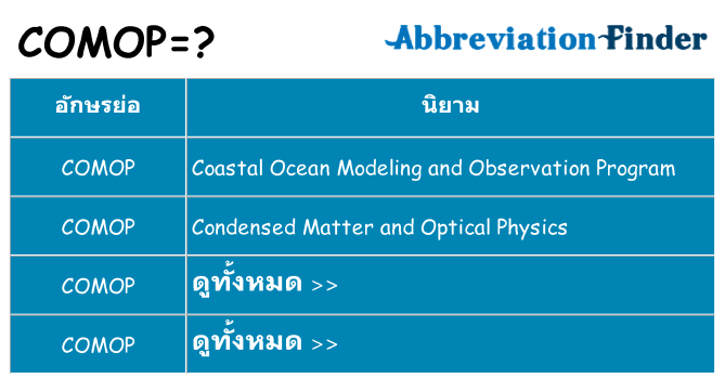 อะไรไม่ comop ถึง