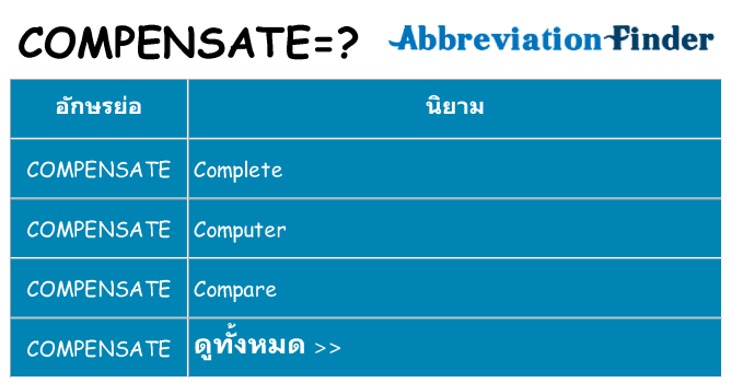 อะไรไม่ compensate ถึง