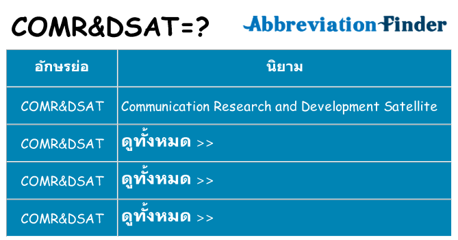 อะไรไม่ comrdsat ถึง
