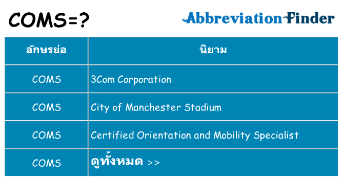 อะไรไม่ coms ถึง
