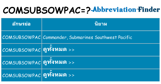 อะไรไม่ comsubsowpac ถึง