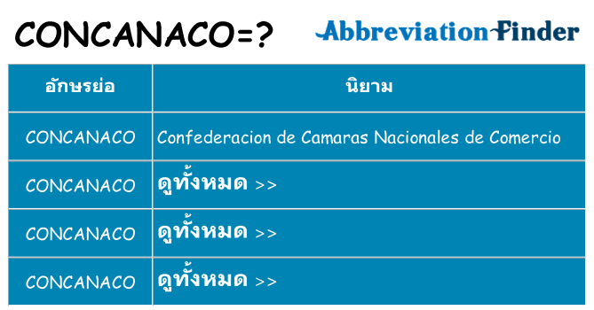 อะไรไม่ concanaco ถึง