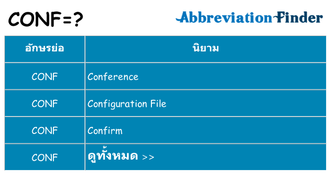 อะไรไม่ conf ถึง