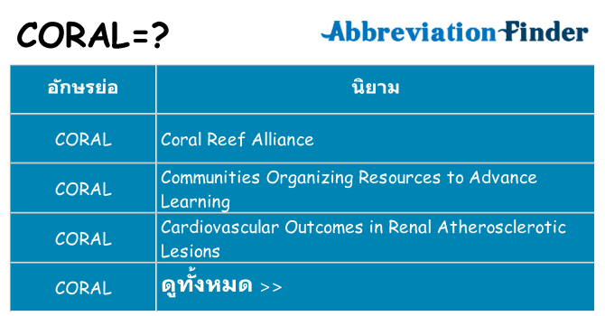 อะไรไม่ coral ถึง