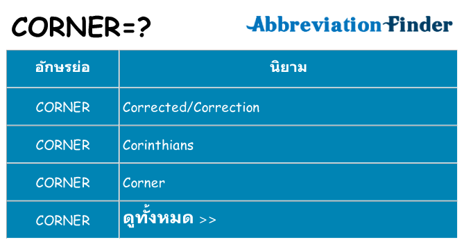อะไรไม่ corner ถึง