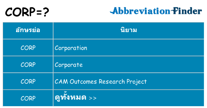 อะไรไม่ corp ถึง