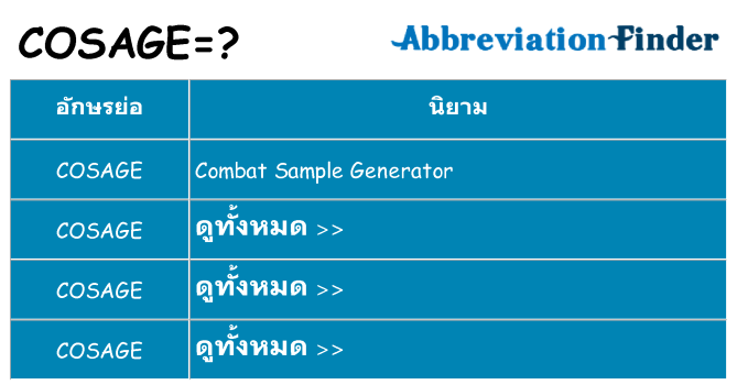อะไรไม่ cosage ถึง