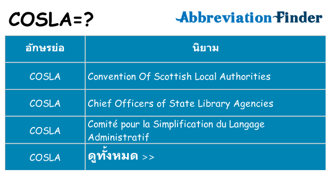 อะไรไม่ cosla ถึง