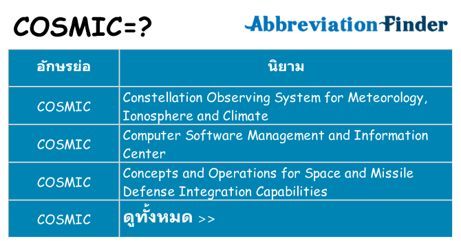 อะไรไม่ cosmic ถึง
