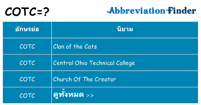 อะไรไม่ cotc ถึง