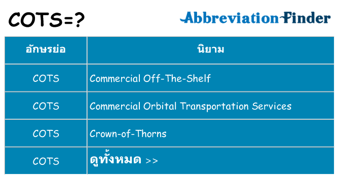 อะไรไม่ cots ถึง