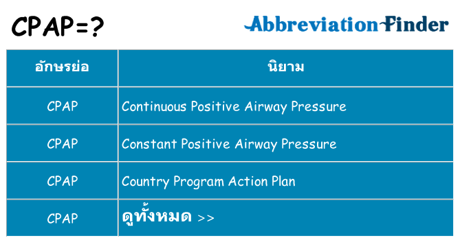 อะไรไม่ cpap ถึง