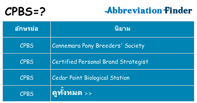 อะไรไม่ cpbs ถึง