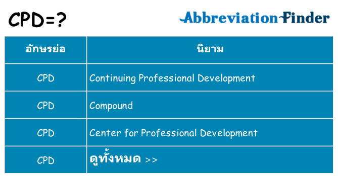 อะไรไม่ cpd ถึง