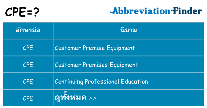 อะไรไม่ cpe ถึง