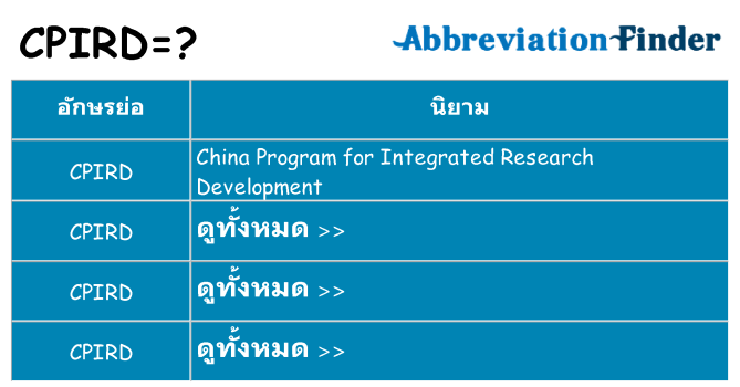 อะไรไม่ cpird ถึง