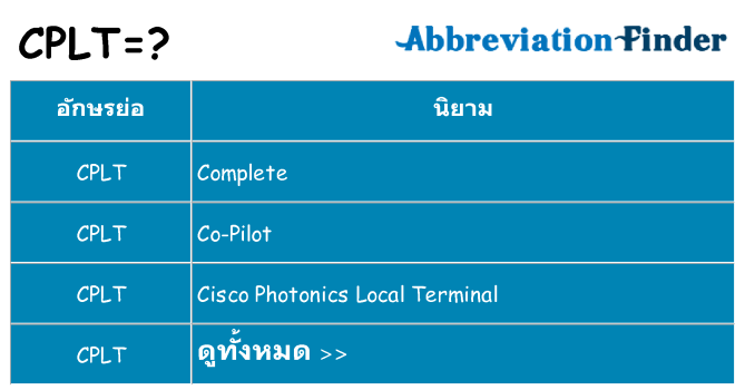 อะไรไม่ cplt ถึง