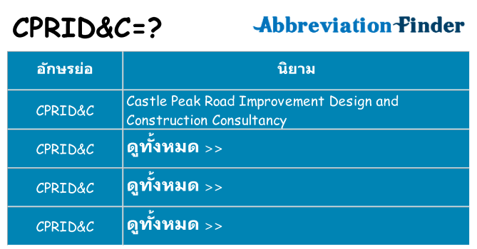 อะไรไม่ cpridc ถึง