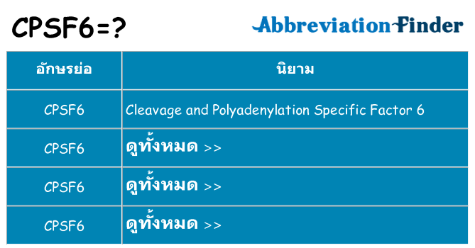 อะไรไม่ cpsf6 ถึง