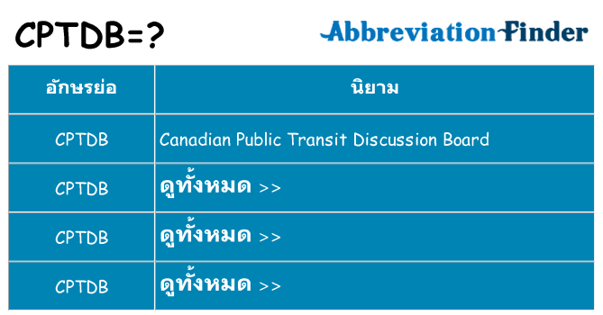 อะไรไม่ cptdb ถึง