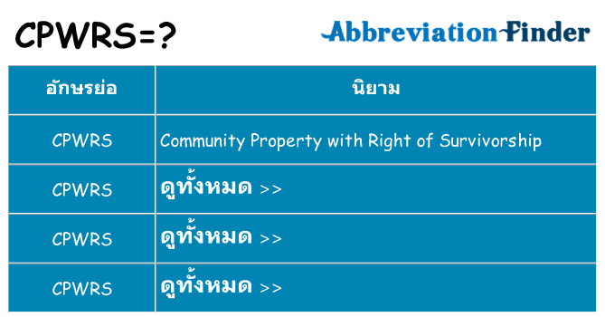 อะไรไม่ cpwrs ถึง
