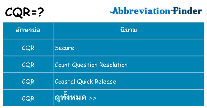 อะไรไม่ cqr ถึง