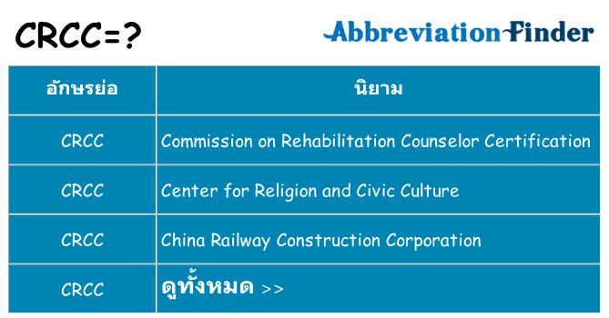 อะไรไม่ crcc ถึง