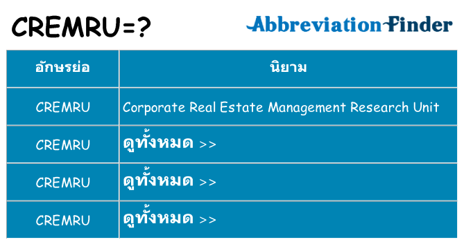 อะไรไม่ cremru ถึง